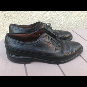 Allen Edmonds Black Leather Wingtip Shoes Sz 13